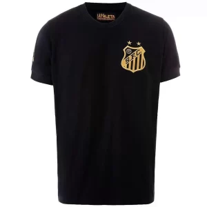 CAMISA SANTOS RETRÔ PELÉ 1000 GOLS PRETA