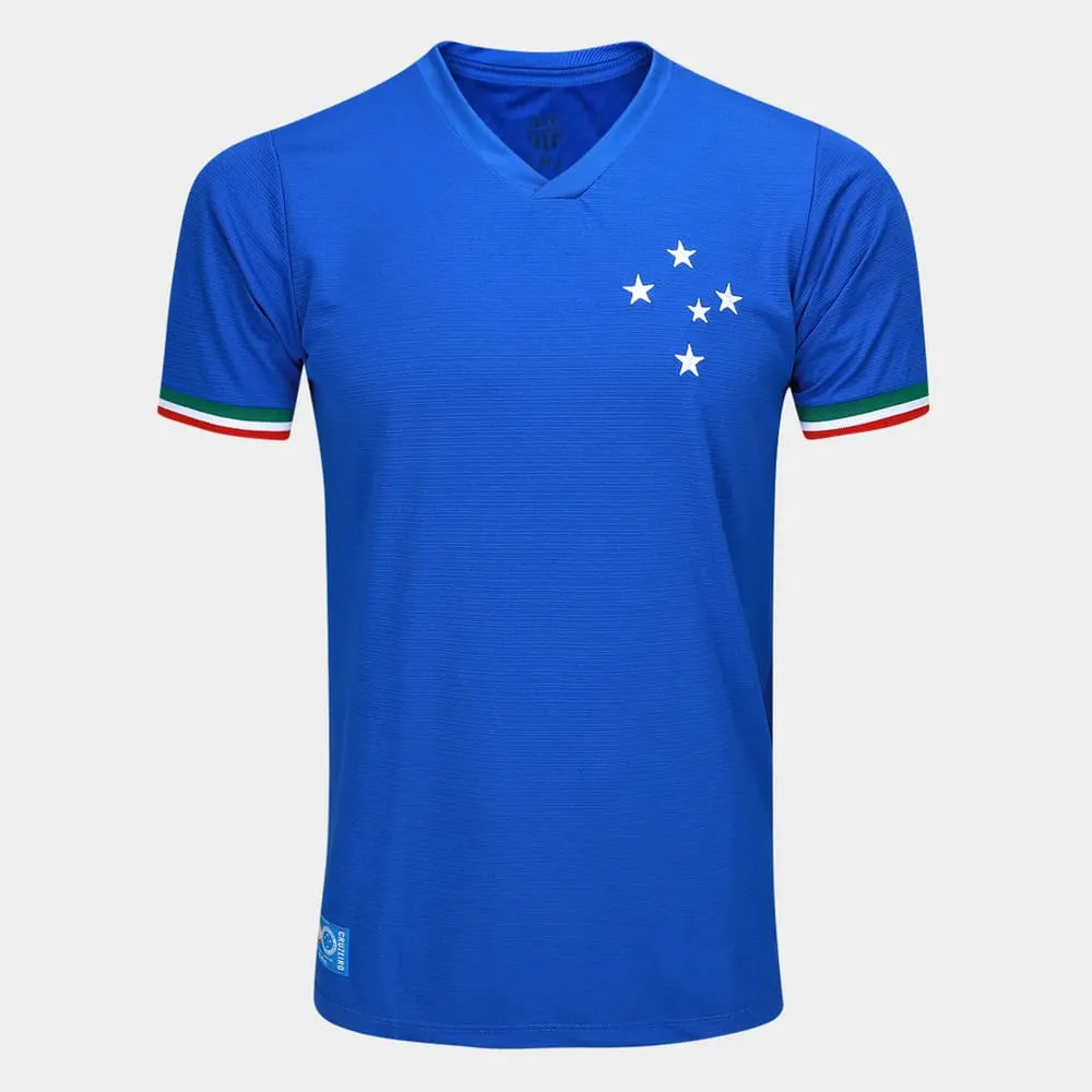 Camisa Cruzeiro Retrô Palestra Azul Masculina