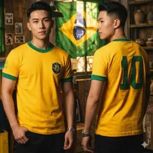 Camiseta Retro Athleta Pelé 1970 - Amarela